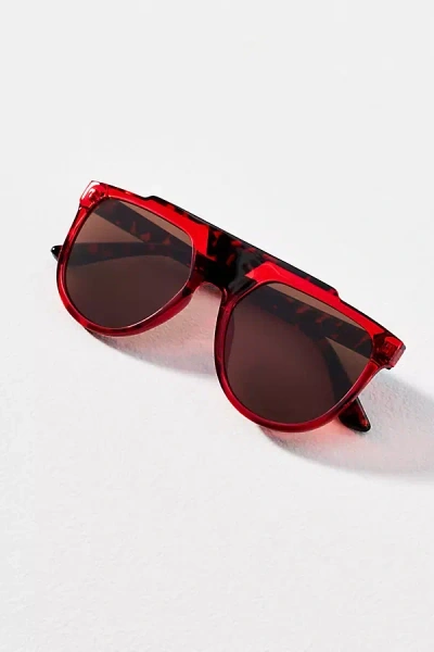 I-sea Flat Top Aviator Sunglasses In Red