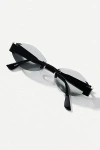 I-sea Metal Oval Geo Sunglasses In Black