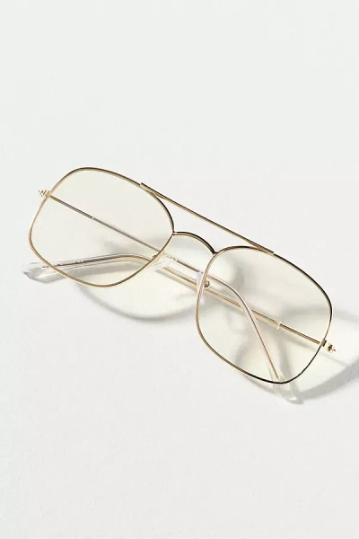 I-sea Oversized Metal Aviator Bluelight Readers In Gold
