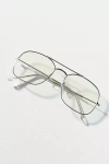 I-sea Oversized Metal Aviator Bluelight Readers In Silver
