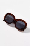 I-sea Oversized Oval Retro Tort Sunglasses In Brown