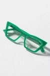 I-sea Rosey Pinstripe Reading Glasses In Green