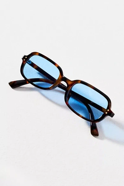 I-sea Skinny Rectangle Tortoiseshell Sunglasses In Brown