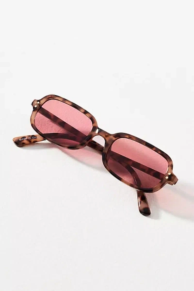 I-sea Skinny Rectangle Tortoiseshell Sunglasses In Brown