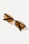 I-sea Slim Metal Rectangle Sunglasses In Brown