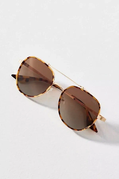 I-sea Tate Circle Aviator Sunglasses In Burgundy