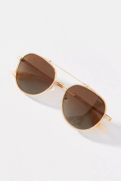 I-sea Tate Circle Aviator Sunglasses In Brown
