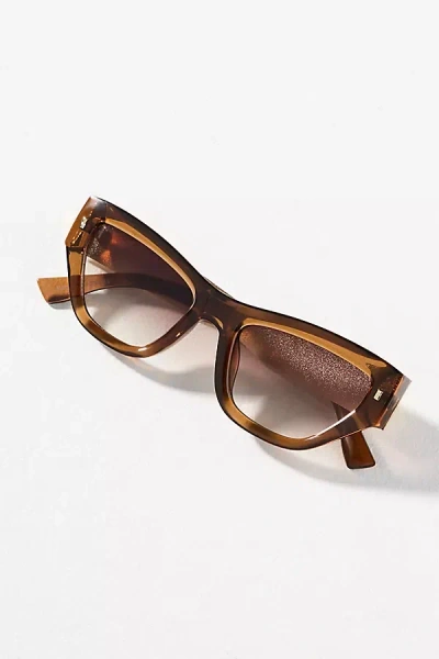 I-sea Translucent Metal Cat-eye Sunglasses