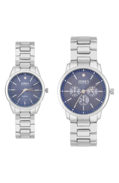 I Touch Two-piece Diamond Accent Bracelet Watch His & Hers Set In Metallic