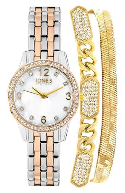 I Touch Two-tone Crystal Bracelet Watch & Bracelets Set, 30mm In Gold