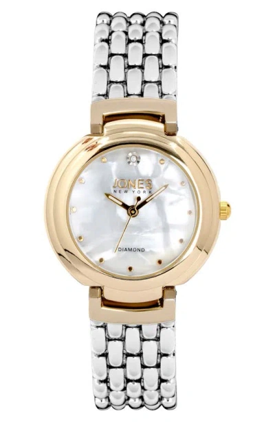 I Touch Two-tone Diamond Mother Of Pearl Bracelet Watch, 32mm In Gold