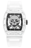 I TOUCH X ED HARDY SILICONE STRAP WATCH, 44MM