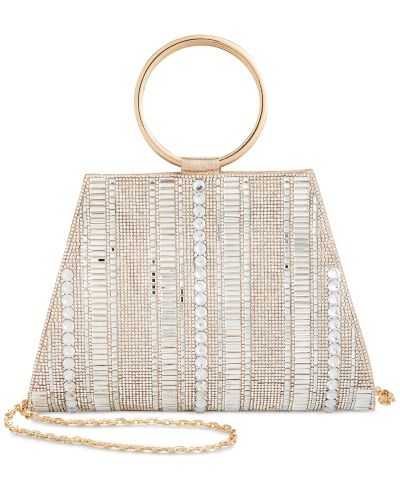 Inc International Concepts Brynn Crystal Clutch, Created For Macy's In Gold,ivory