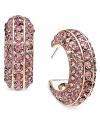 INC INTERNATIONAL CONCEPTS GOLD-TONE CRYSTAL HOOP EARRINGS, 1", CREATED FOR MACY'S