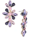 INC INTERNATIONAL CONCEPTS GOLD-TONE MULTI-STONE FLOWER DROP EARRINGS, CREATED FOR MACY'S