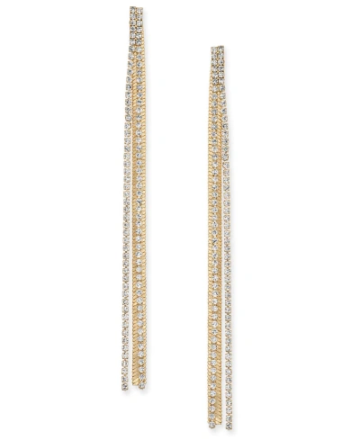 Inc International Concepts Gold-tone Rhinestone & Chain Linear Drop Earrings, Created For Macy's