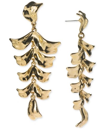 Inc International Concepts Gold-tone Sculptural Leaf Drop Earrings, Created For Macy's
