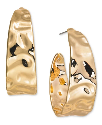 Inc International Concepts Hammered Half Hoop Earrings, Created For Macy's In Gold
