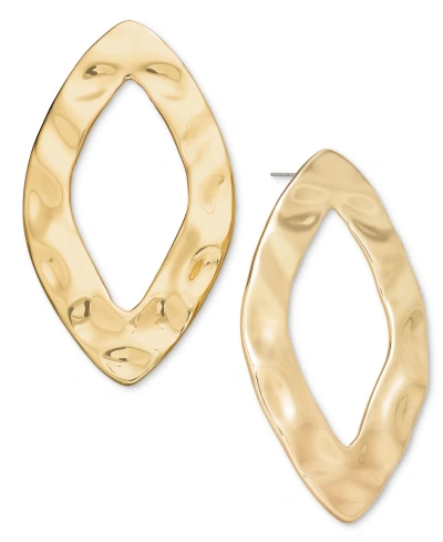 Inc International Concepts Hammered Open Drop Earrings, Created For Macy's In Gold