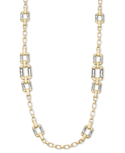 Inc International Concepts Long Crystal Gold-tone Necklace, 40" + 3" Extender, Created For Macy's