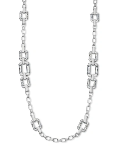 Inc International Concepts Long Crystal Gold-tone Necklace, 40" + 3" Extender, Created For Macy's In Silver