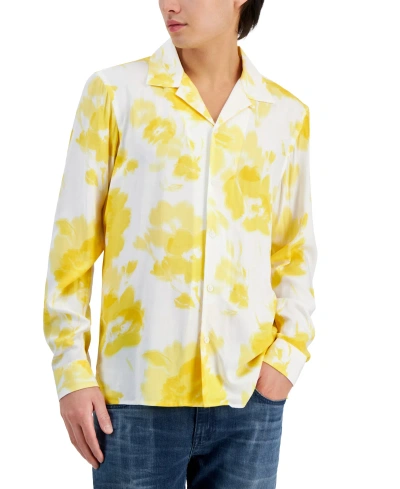 Inc International Concepts Men's Camp-collar Floral Shirt, Created For Macy's In Neo Natural