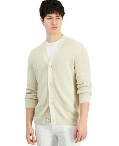 Inc International Concepts Men's Long-sleeve Cardigan Sweater, Created For Macy's In Grain