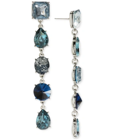 Inc International Concepts Mixed Stone Linear Drop Earrings, Created For Macy's In Blue