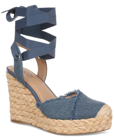 Inc International Concepts Moniquee Espadrille Wedge Sandals, Created For Macy's In Denim