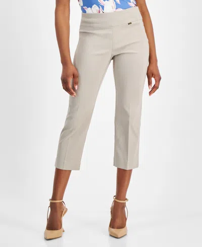 Inc International Concepts Petite Mid-rise Straight-leg Capri Pants, Created For Macy's In Toasted Twine