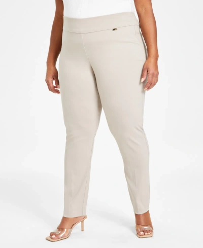 I.n.c. International Concepts Plus And Petite Plus Size Tummy-control Skinny Pants, Created For Macy's In Summer Straw