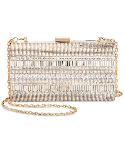 Inc International Concepts Randdi Crystal Clutch, Created For Macy's In Gold,ivory
