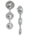 INC INTERNATIONAL CONCEPTS ROUND CRYSTAL TRIPLE DROP EARRINGS, CREATED FOR MACY'S