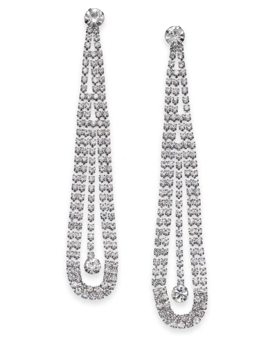 Inc International Concepts Silver-tone Crystal Pendulum Statement Earrings, Created For Macy's