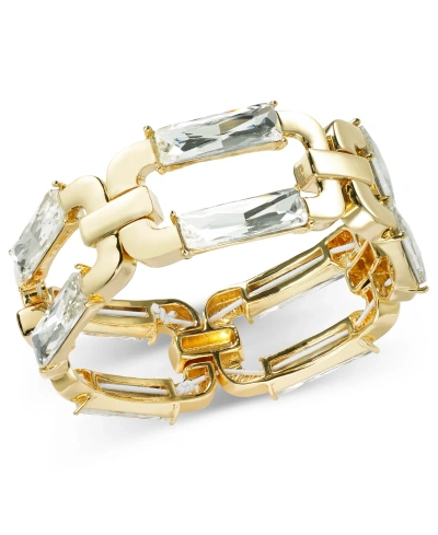 Inc International Concepts Stone Chain Link Stretch Bracelet, Created For Macy's In Gold