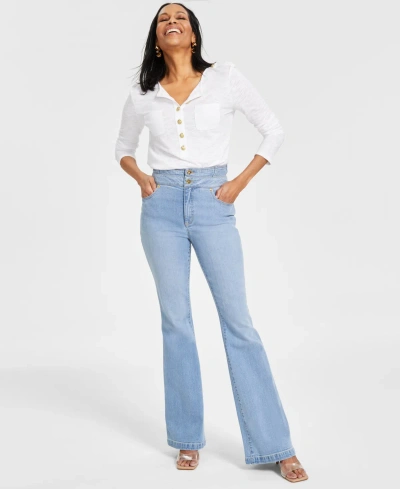 Inc International Concepts Women's High-rise Flare-leg Jeans, Created For Macy's In Medium Indigo