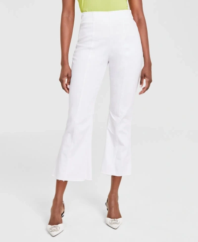 Inc International Concepts Women's High-rise Pull-on Flared Cropped Jeans, Created For Macy's In Bright White