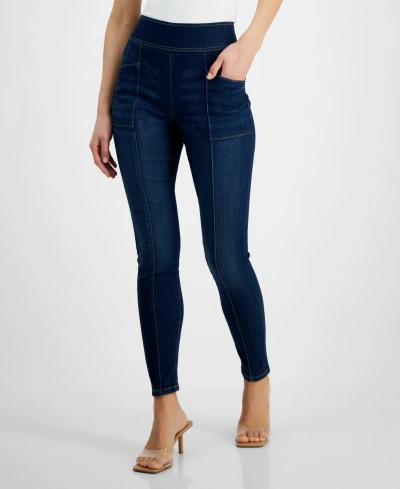 Inc International Concepts Women's High-rise Pull-on Skinny Jeans, Created For Macy's In Medium Indigo