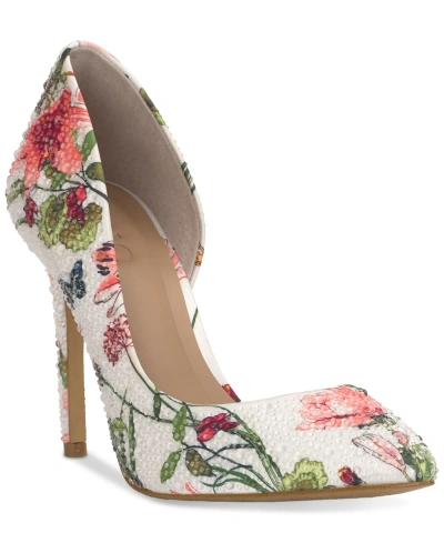 Inc International Concepts Women's Kenjay D'orsay Pumps, Created For Macy's In White Floral