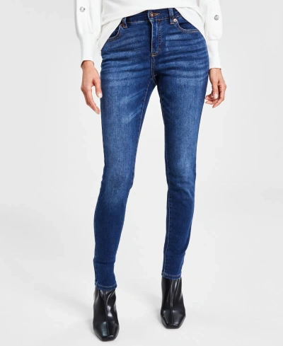 Inc International Concepts Women's Mid Rise Skinny Jeans, Created For Macy's In Depth Wash