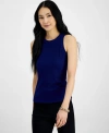 INC INTERNATIONAL CONCEPTS WOMEN'S RIBBED CREWNECK TANK, CREATED FOR MACY'S