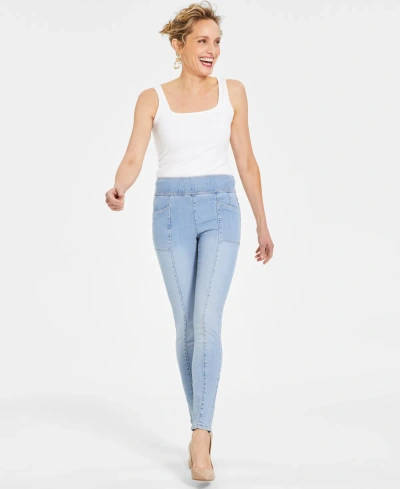 Inc International Concepts Women's Skinny Pull-on Jeans, Created For Macy's In Light Indigo