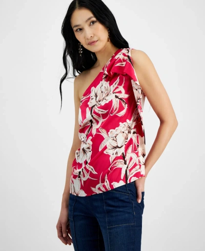 Inc International Concepts Women's Sleeveless One-shoulder Ruffle Top, Created For Macy's In Mariana Garden