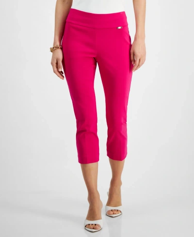 Inc International Concepts Women's Tummy-control Pull-on Capri Pants, Regular & Petite, Created For Macy's In Pink Dragonfruit