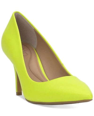 Inc International Concepts Women's Zitah Pointed Toe Pumps, Created For Macy's In Citron Patent
