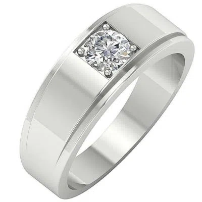 Pre-owned I1 G I1 0.50 Ct Round Cut Diamond Mens Engagement Ring Prong Set 14k Gold Appraisal In White