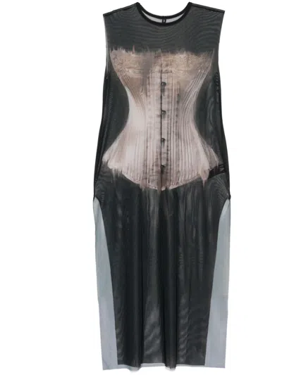 Ia London Graphic-print Dress In Black