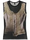 Ia London Graphic-print Tank Top In Black