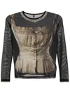 Ia London Graphic-print Top In Black