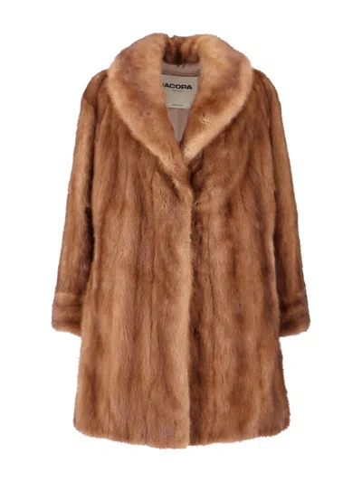 Iacopa Mink Coat 'etania' In Brown
